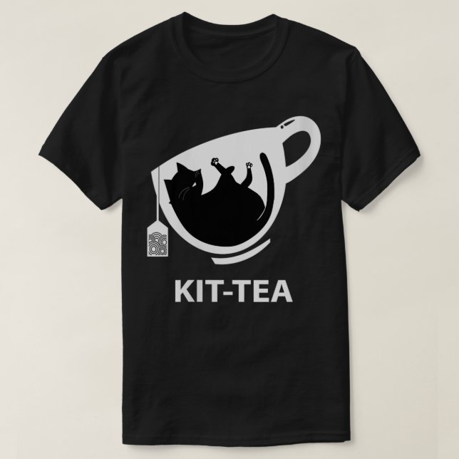 Womens KitTee Eine niedliche schwarze Katze mit ei T-Shirt (Design vorne)