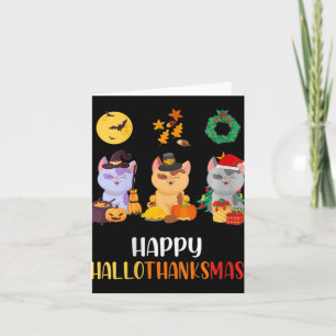 Womens Kitten Cat Halloween Weihnachtskatzen Happy Karte