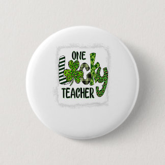 Womens Kleeblatt One Lucky Teacher St Patrick Button