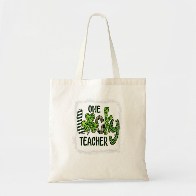 Womens Kleeblatt One Lucky Teacher St Patrick Tragetasche (Vorne)