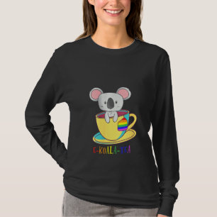 Womens Koala Tea Equality Lgbtq Rainbow Que Lesb T-Shirt