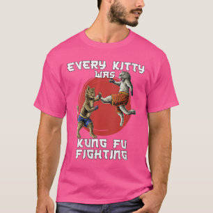 Womens Kung Fu Cat Red Japan Sun jede Kitt war K T-Shirt