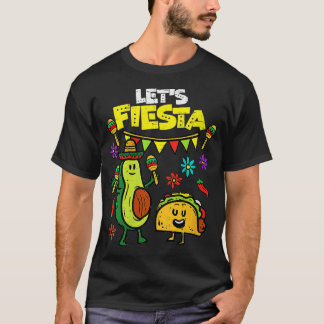 Womens Lasse Fiesta Taco Avocado Funny Cinco De Ma T-Shirt