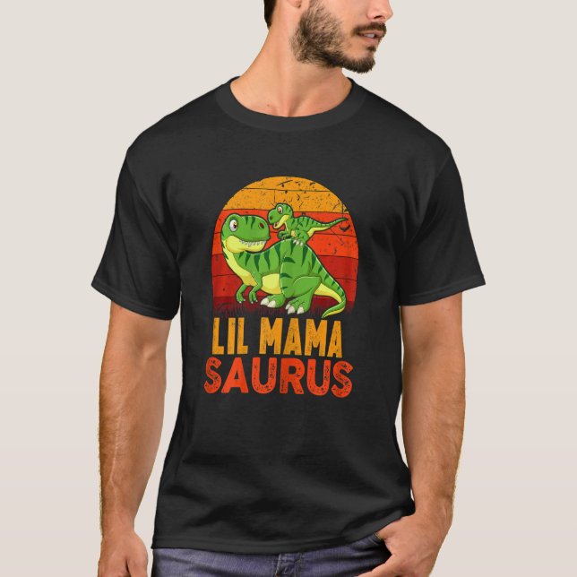 Womens Lil Mamasaurus Rex Dinosaur Mütter Day Fam T-Shirt (Vorderseite)