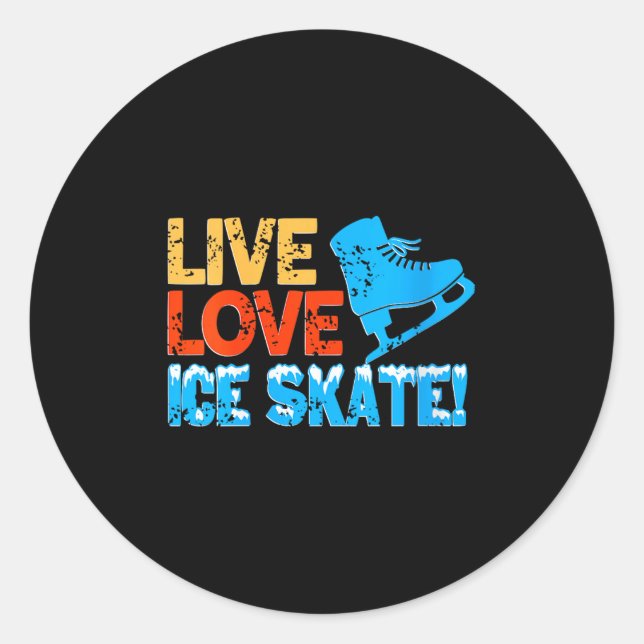 Womens Live Glide Ice Skate Motivation für Skaten Runder Aufkleber (Vorderseite)