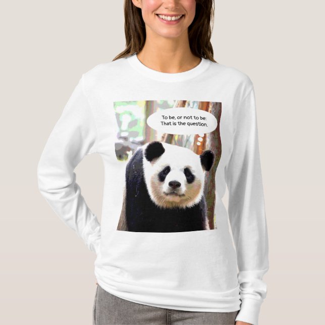 Womens Long Sleeve T - Shirt Hamlet Quote Panda Bä (Vorderseite)