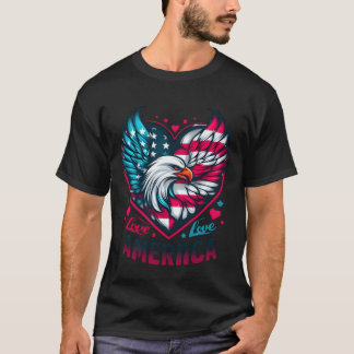 Womens Love America boy T-Shirt