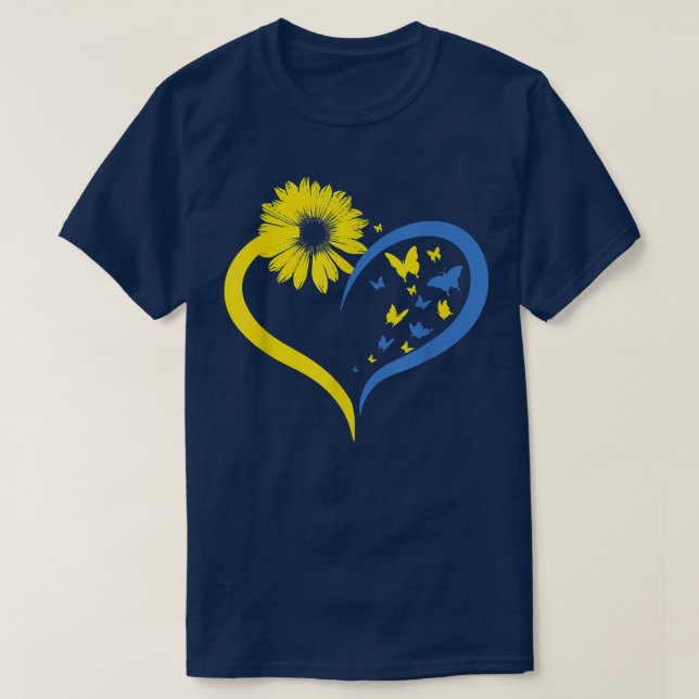 Womens Love Heart Ukraine Sunflower Ukrainian Butt T-Shirt (Design vorne)