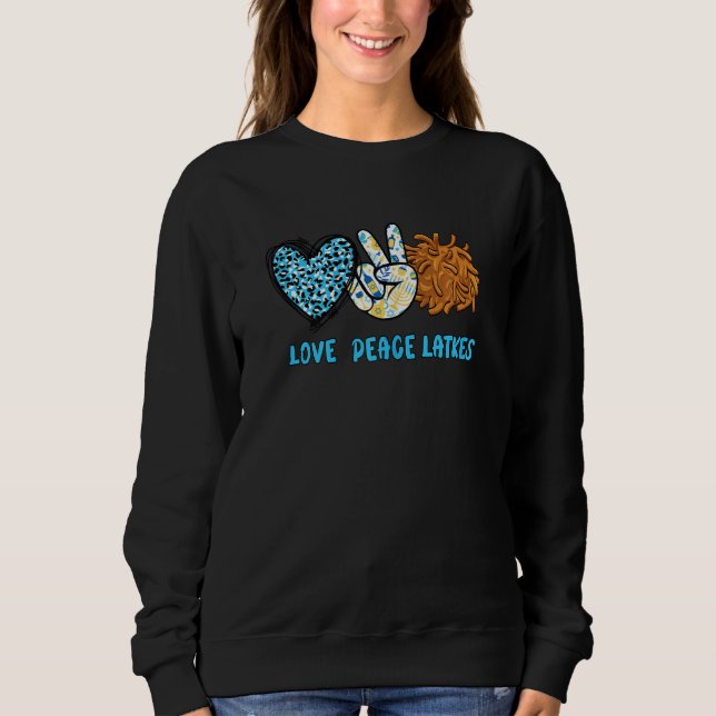 Womens Love Peace Latkes Happy Hanukkah Chanukah J Sweatshirt (Vorderseite)