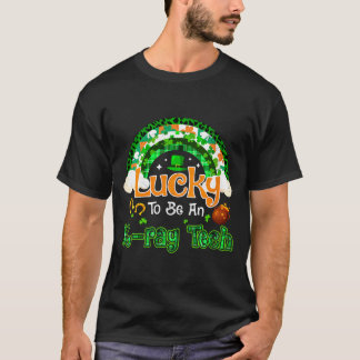 Women's lucky to be x-ray tech shamrock rainbow st T-Shirt