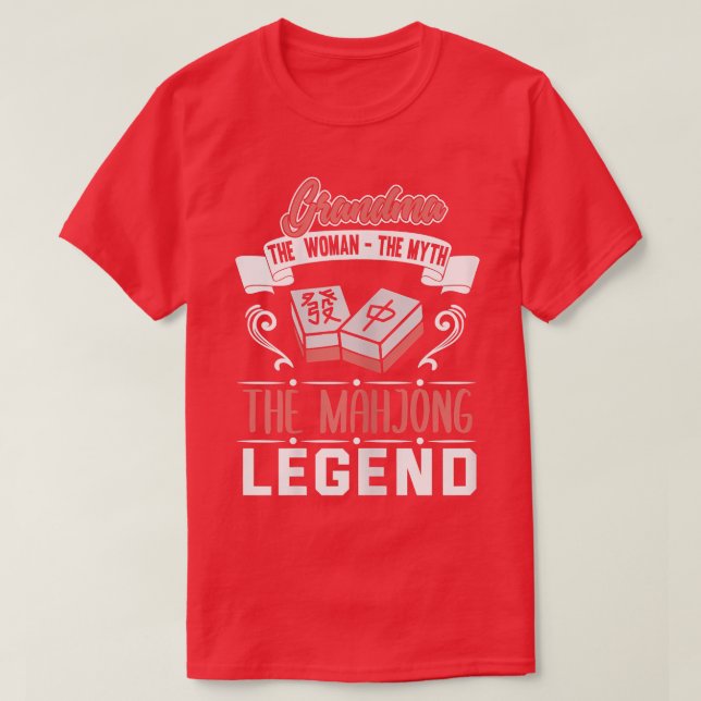 Womens Mahjong Grandma Funny Großmutter Chinesisch T-Shirt (Design vorne)