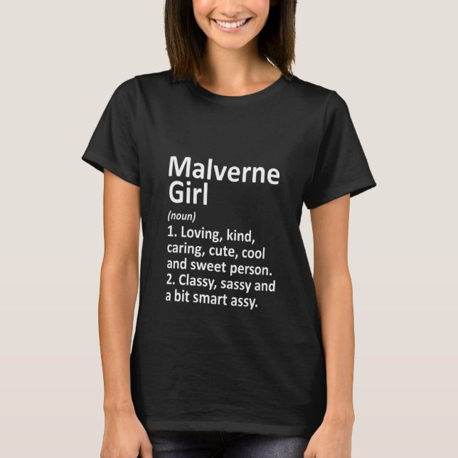 Womens Malverne Girl Ny New York Funny City Zuhaus T-Shirt (Vorderseite)