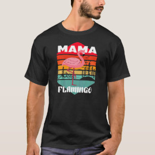 Womens Mama Flamingo Mothers Day Cute Retro Animal T-Shirt
