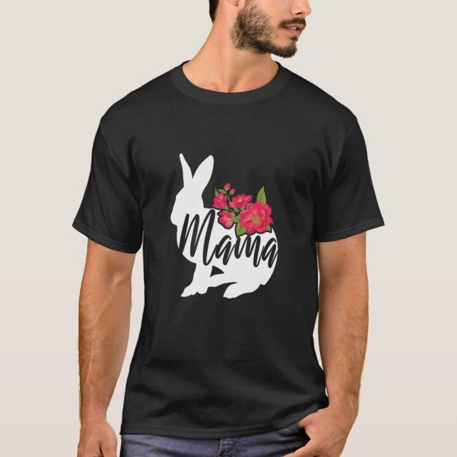 Womens Mama Mama Mommy Kawaii Bunny Egg Happy East T-Shirt (Vorderseite)