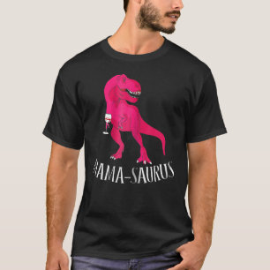 Womens Mama Saurus Pink Dinosaurier T-Shirt