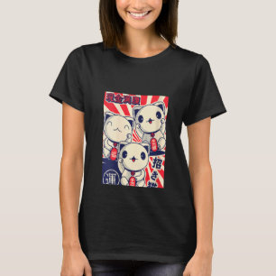 Womens Maneki Nekos Lucky Cats Viel Glück Feng Shu T-Shirt