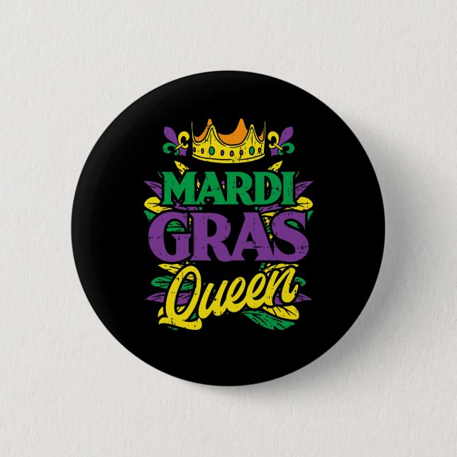 Womens Mardi Gras Queen Crown Funny Mardi Gras Car Button (Vorderseite)