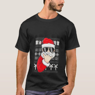Womens Mele Kalikimaka Ugly Sweater Christmas Sant T-Shirt