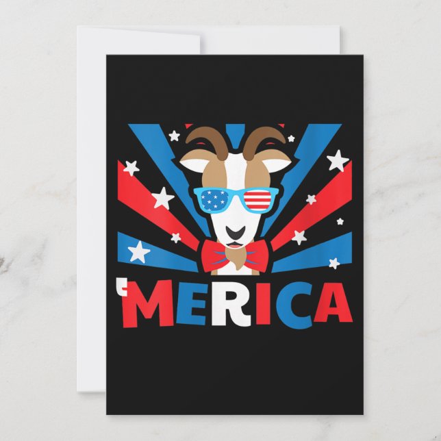 Womens Merica Goat Einladung (Vorderseite)