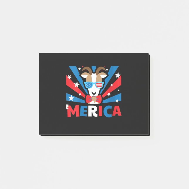 Womens Merica Goat Post-it Klebezettel (Vorderseite)