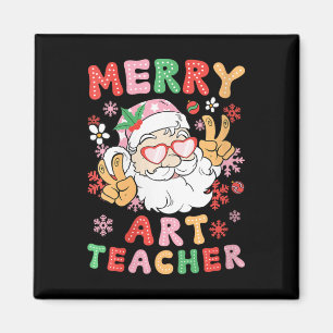 Womens Merry Art Teacher Weihnachtskunst Lehre Xm Magnet