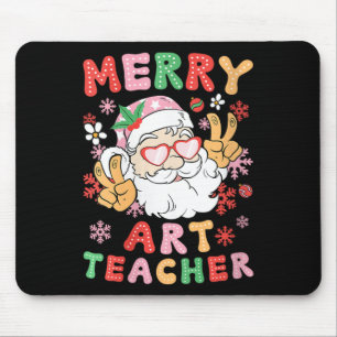 Womens Merry Art Teacher Weihnachtskunst Lehre Xm Mousepad