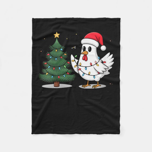 Womens Merry Chick-mas Ultrygeist Funny Chicken Gh Fleecedecke (Vorderseite)