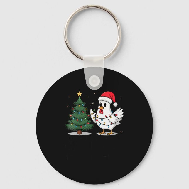Womens Merry Chick-mas Ultrygeist Funny Chicken Gh Schlüsselanhänger (Vorderseite)