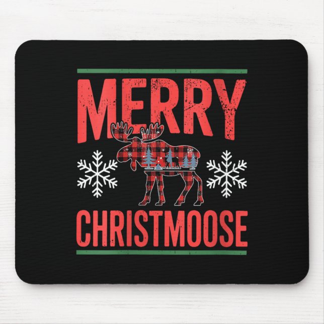 Womens Merry Christmoose Holiday Moose Ugly Sweate Mousepad (Vorne)