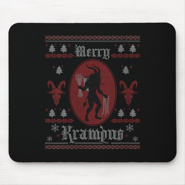 Womens Merry Krampus Horror Soky Evil Funny Ugly C Mousepad (Vorne)