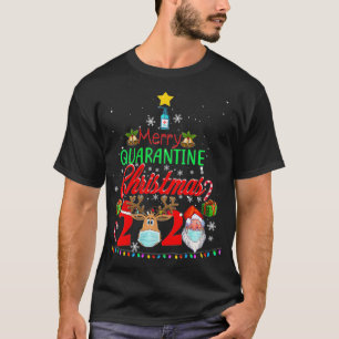 Womens Merry Quarantine Christmas 2020 Pajamas Fam T-Shirt