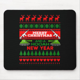 Womens Military Ugly Christmas Sweater Army Mousepad