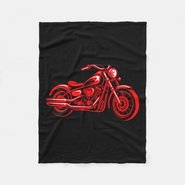 Women's Motorcycle Heart Biker Valentines Day Ride Fleecedecke (Vorderseite)