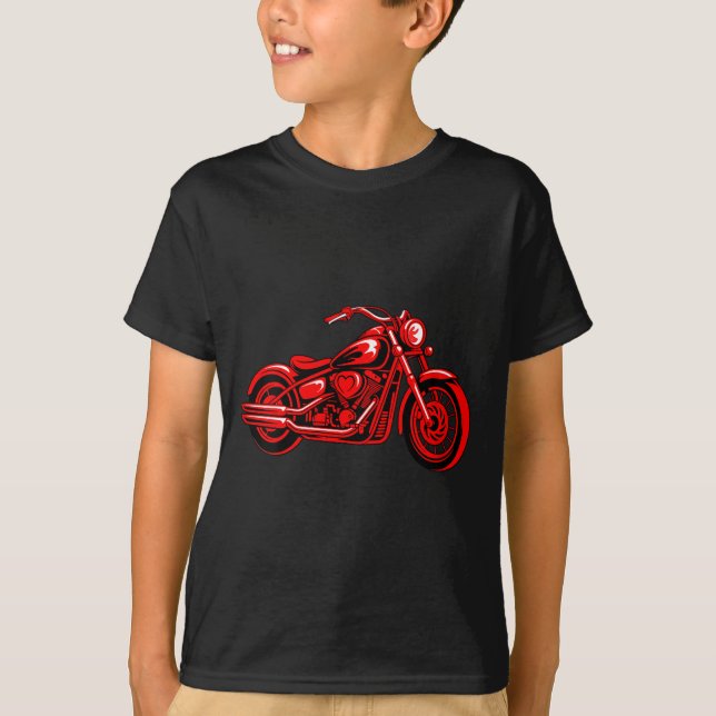 Women's Motorcycle Heart Biker Valentines Day Ride T-Shirt (Vorderseite)