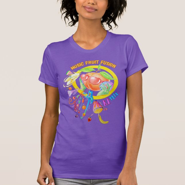 Women's Music Fruit Fusion Designed T-shirt  (Devant)