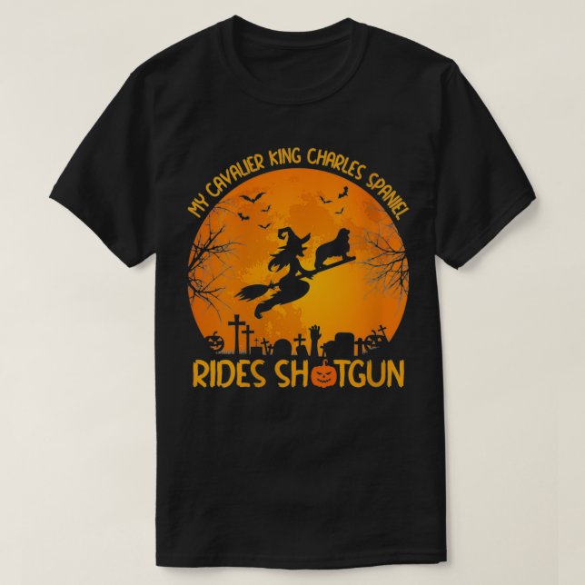 Womens My Cavalier King Charles Spaniel Rides Shot T-Shirt (Design vorne)