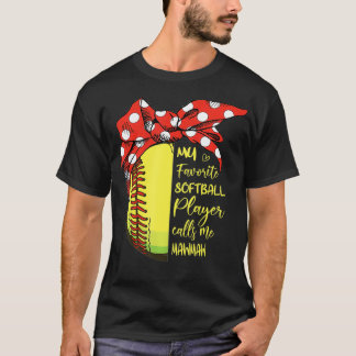 Womens My Lieblings-Softball-Spieler nennt mich Ma T-Shirt