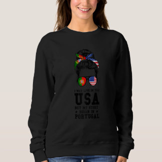 Womens My story began in Portugal Portuguese & Ame Sweatshirt