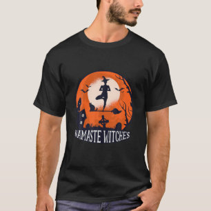 Womens Namaste Hexen Vollmond Kat Lover Spiritu T-Shirt