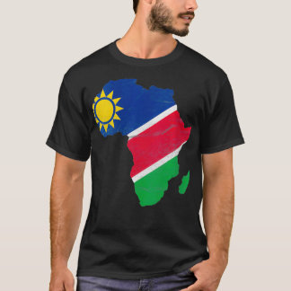 Womens Namibia Flag Afrika Kontinentale Silhouette T-Shirt