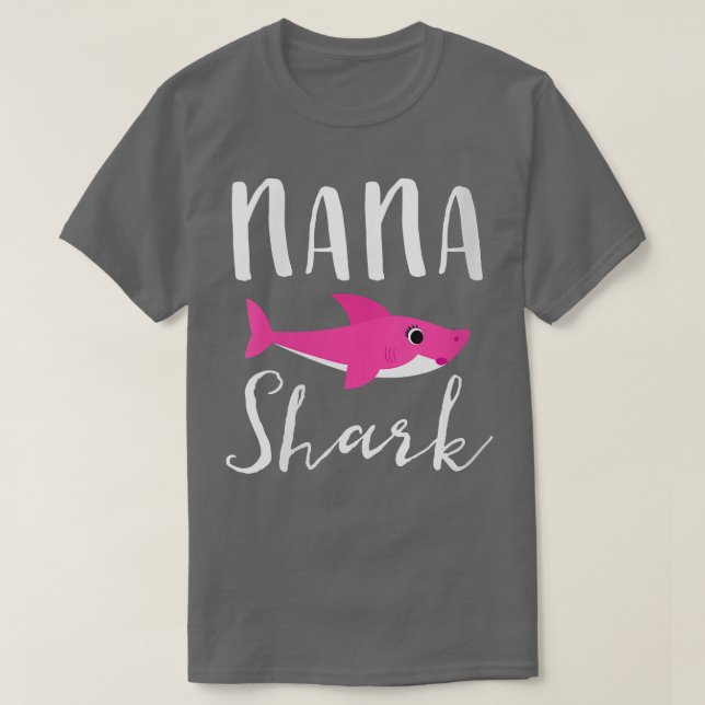 Womens Nana Shark Grandma Grandmutter Pink Shark G T-Shirt (Design vorne)