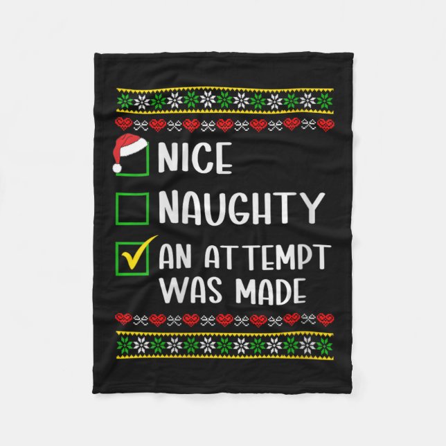 Womens naughty oder nice lustig wurde ein Versuch  Fleecedecke (Vorderseite)