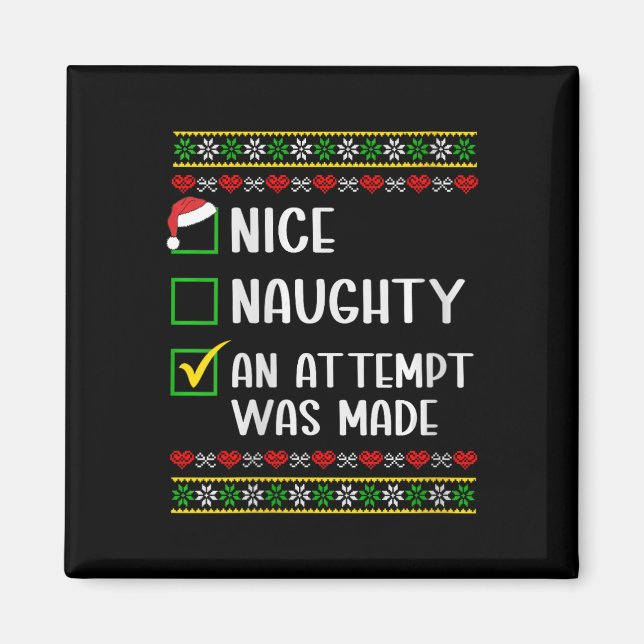 Womens naughty oder nice lustig wurde ein Versuch  Magnet (Vorne)