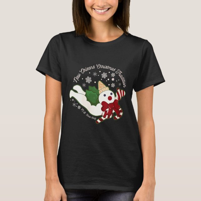 Womens New Orleans Mr Bingle Christmas Tradition S T-Shirt (Vorderseite)
