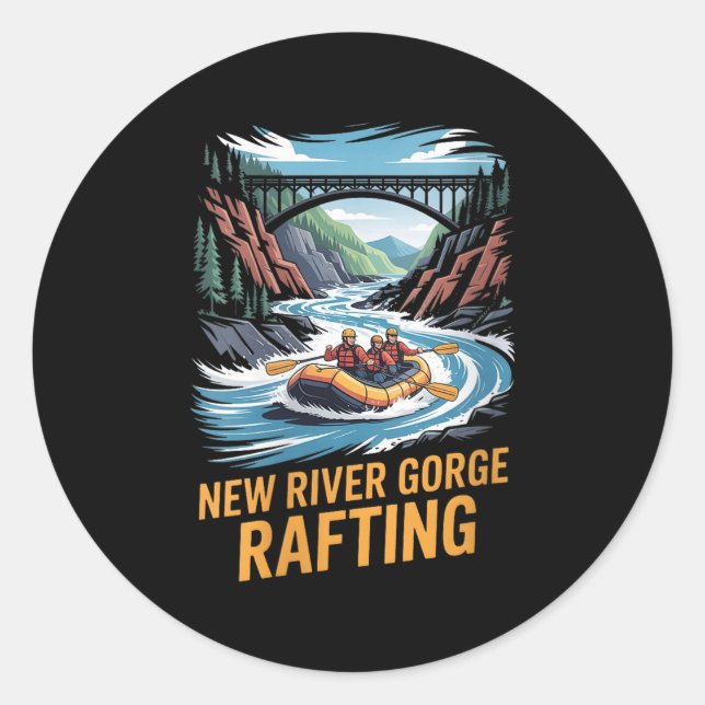 Womens New River Gorge Rafting Whitewater Kayak Ou Runder Aufkleber (Vorderseite)