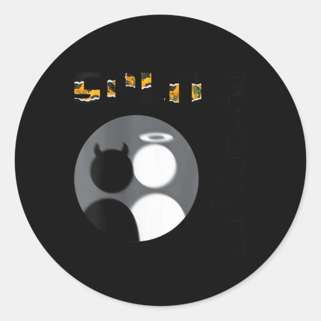 Womens New Split Ity Cool Angel Devil V-neck  Runder Aufkleber (Vorderseite)