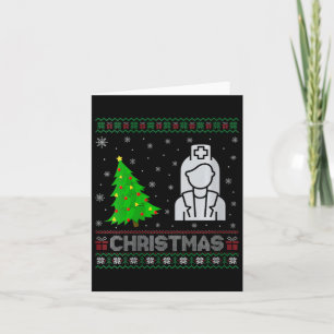 Womens Nicu Nurse Xmas Tree Lighting Ugly Christma Karte