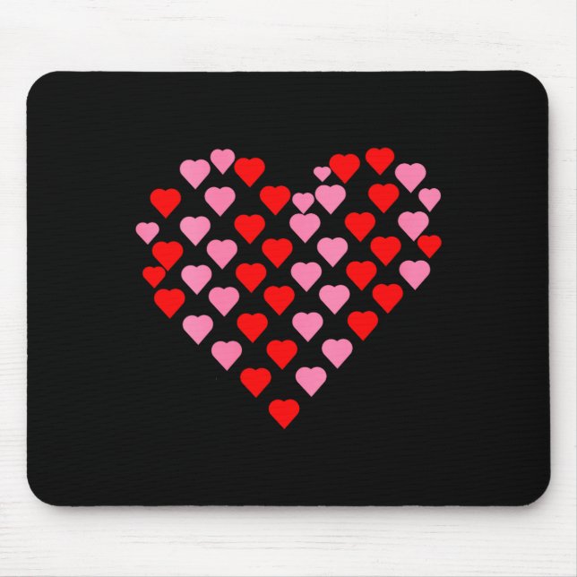 Women's Nk And Red Hearts Lovers Funny Valentine’s Mousepad (Vorne)