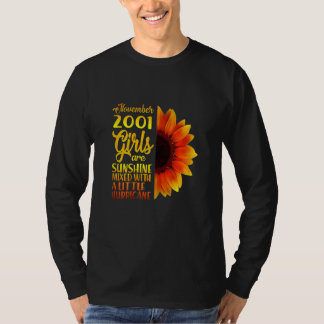 Womens November 2001 Girls Are Sunshine With A Lit T-Shirt