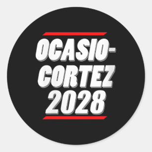 Womens Ocasio-cortez 2028 - Aoc für den Präsidente Runder Aufkleber